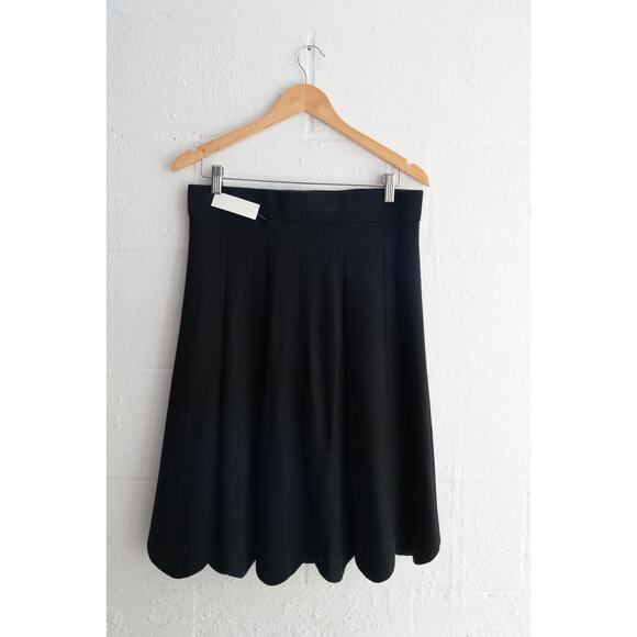 Scoop Black Pleated Knit Midi Skirt Size Medium - Picture 4 of 5
